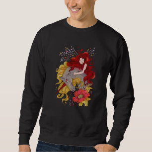 Vintage Girl With Dogs And Horse Horseback Riding Sweatshirt