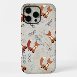 Vintage Girl Woodland Animals Fox Pattern iPhone 16 Pro Max Case
