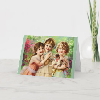 Vintage Girls Best Friends Birthday Card