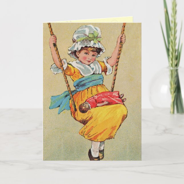 Vintage Girl's Birthday Card (Front)