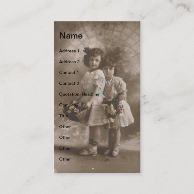 vintage Girls Business Card (Front)