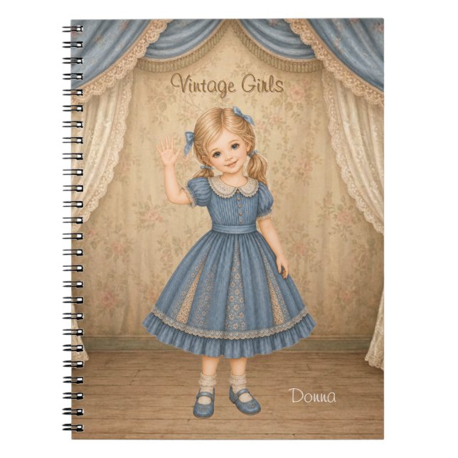 Vintage Girls Notebook with Donna - Hello Wave (Front)
