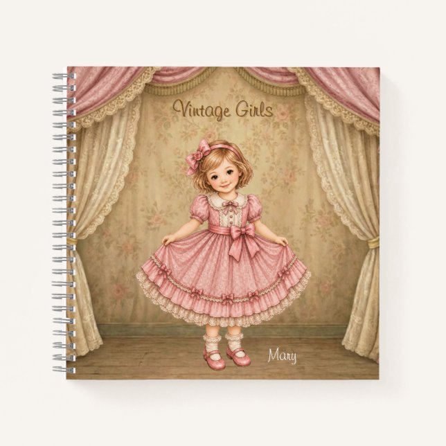 Vintage Girls Notebook with Mary (Front)