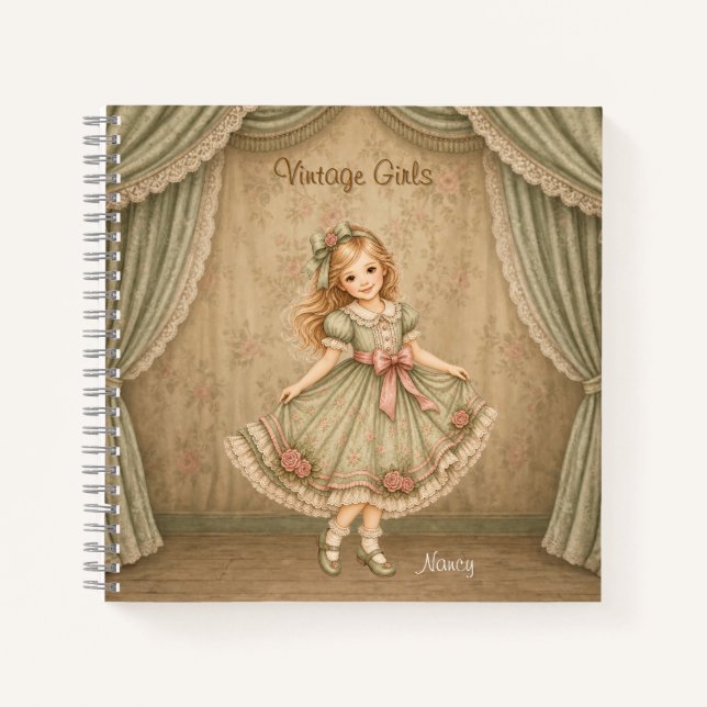 Vintage Girls Notebook with Nancy (Front)