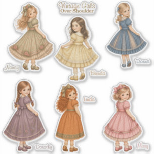 Vintage Girls: Over Shoulder Collection Stickers