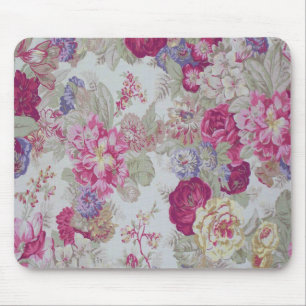 Vintage Girly Elegant Pink Roses Mouse Mat