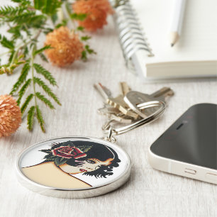 Vintage Girly Girl Key Ring