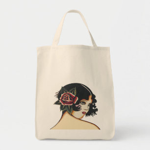 Vintage Girly Girl Tote Bag