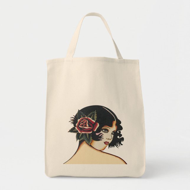 Vintage Girly Girl Tote Bag (Front)