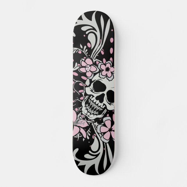 Vintage Girly Skull Skateboard (Front)