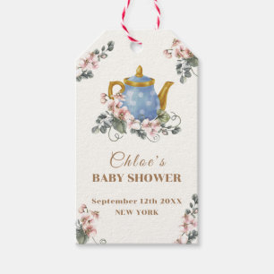 Vintage Girly Wildflower Tea Baby Shower Gift Tags