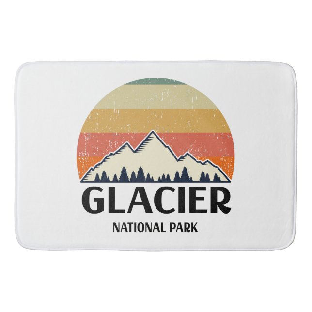 Vintage Glacier National Park Bath Mat (Front)