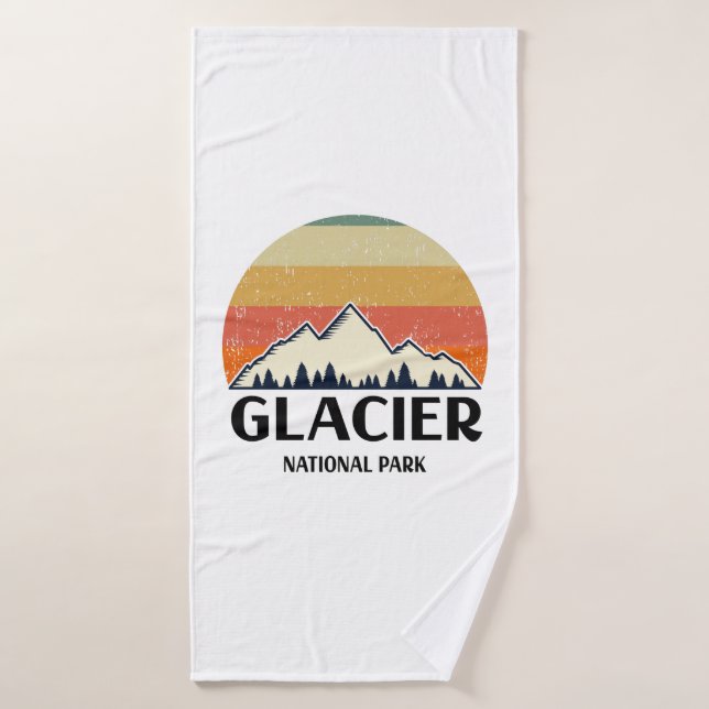 Vintage Glacier National Park Bath Towel (Bath Towel)