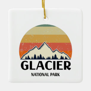 Vintage Glacier National Park Ceramic Ornament