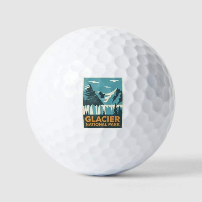Vintage Glacier National Park Golf Balls (Front)