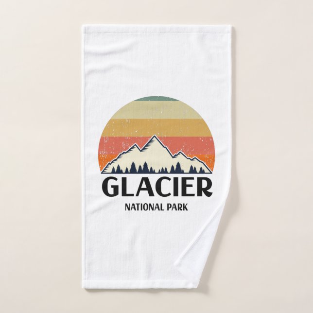 Vintage Glacier National Park Hand Towel (Hand Towel)