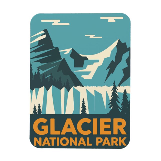 Vintage Glacier National Park Magnet (Vertical)
