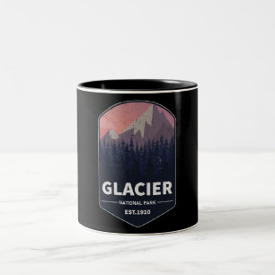 Vintage Glacier National Park Montana Mountains Two-Tone Coffee Mug
