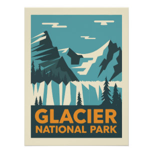 Vintage Glacier National Park Poster