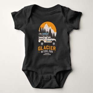 Vintage Glacier National Park Road Trip Montana Baby Bodysuit