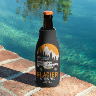 Vintage Glacier National Park Road Trip Montana Bottle Cooler