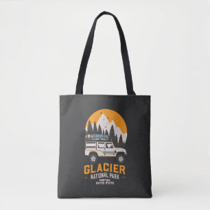 Vintage Glacier National Park Road Trip Montana  Tote Bag