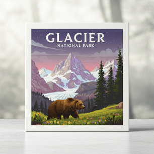 Vintage Glacier National Park Tile