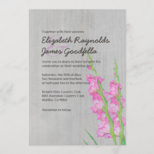 Vintage Gladiolus Wedding Invitations