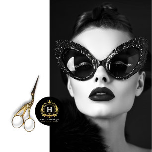 Vintage Glam Black & Crystal Cat-Eye Decoupage Tissue Paper