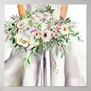 Vintage Glam, Bridal Cascading Bouquet 2, Poster