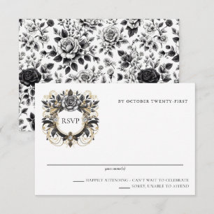Vintage Glam Floral RSVP Card