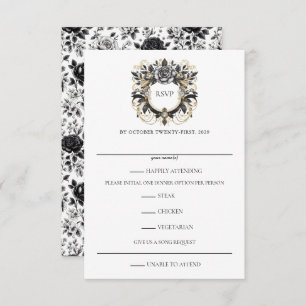 Vintage Glam Floral RSVP Card