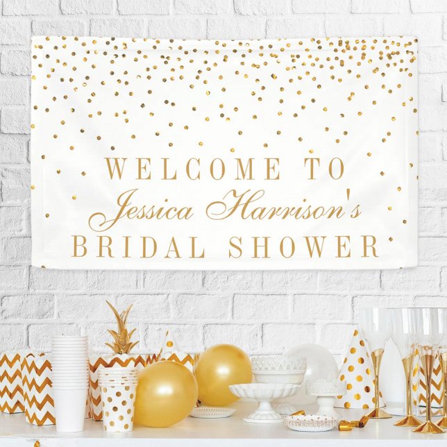 Vintage Glam Gold Confetti Bridal Shower Banner (Creator Uploaded)