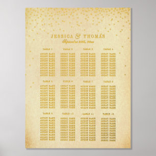 Vintage Glam Gold Confetti Wedding Seating Chart