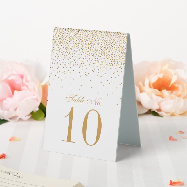 Vintage Glam Gold Confetti Wedding Table Number (In SItu (Wedding))