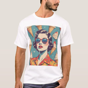 Vintage Glam Lady - Sunglasses and Cones Tee