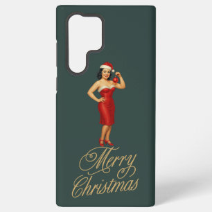 Vintage glam pin-up Christmas gal Samsung Galaxy Case