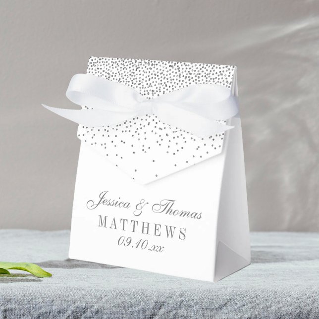 Vintage Glam Silver Confetti Wedding Favour Box (Creator Uploaded)