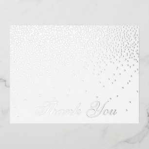 Vintage Glam Silver Confetti Wedding Foil Invitation Postcard