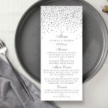 Vintage Glam Silver Confetti Wedding Menu Cards<br><div class="desc">Vintage Glam Silver Confetti Wedding Menu Cards.</div>