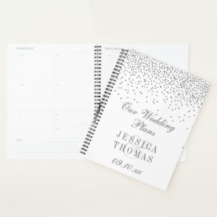 Vintage Glam Silver Confetti Wedding Planner