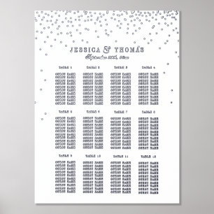Vintage Glam Silver Confetti Wedding Seating Chart