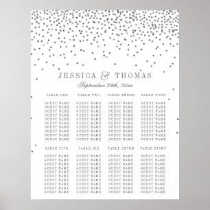 Vintage Glam Silver Confetti Wedding Seating Chart