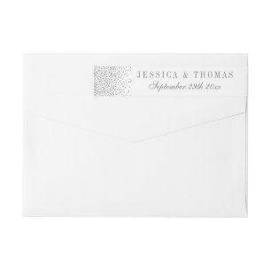 Vintage Glam Silver Confetti Wedding Wrap Around Label