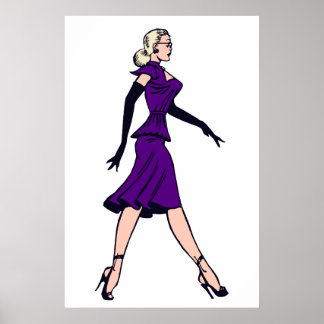 Vintage Glamor Girl, Retro Blond Secretary Poster