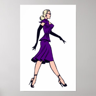 Vintage Glamor Girl, Retro Blond Secretary Poster