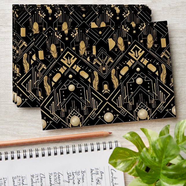 Vintage Glamour Art Deco Wedding Envelope (Stacked)