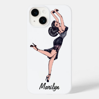Vintage Glamour Girl, Brunette Blombshell Lingerie Case-Mate iPhone 14 Case