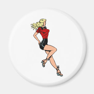 Vintage Glamour Girl Next Door, Blonde Blombshell Magnet