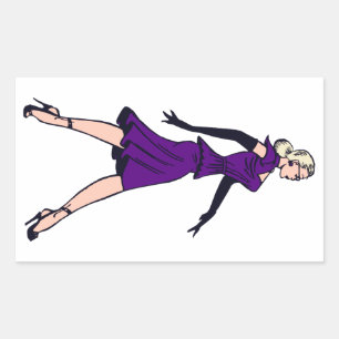 Vintage Glamour Girl, Retro Blonde Secretary Rectangular Sticker
